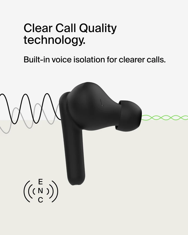 Alt view image 3 of 7 - SoundForm Rhythm ANC True Wireless Earbuds, 28H Battery Life In-ear Bluetooth earbuds, USB-C fast charging, IPX5 water resistant, multipoint, dual mic, gym, commute, travel