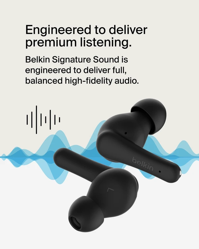 Alt view image 5 of 7 - SoundForm Rhythm ANC True Wireless Earbuds, 28H Battery Life In-ear Bluetooth earbuds, USB-C fast charging, IPX5 water resistant, multipoint, dual mic, gym, commute, travel