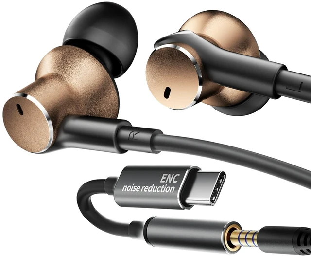 Main image of Wired Earphones Rich Bass Noise Canceling phone Calls Dual-Driver Earbuds (1DD+1BA) In-Ear Headphones Immersive Deep Bass Boost Wired Earbud with Call Noise Reduction Universal Plug&Volume Control