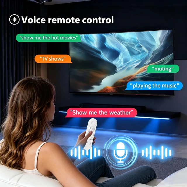 Alt view image 6 of 6 - 2 Pack GY3LE Voice Remote Control Compatible with Google-Chromecast-TV for Google TV Streamer 4K/HD & Google Chromecast Snow, Voice Search, 2 Shortcuts, Easy Pairing, with User Manual