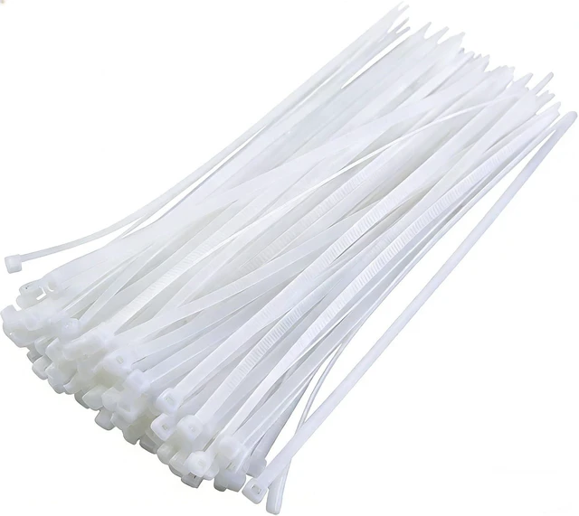 Alt view image 3 of 5 - 12-377 12inch 1000 Pcs Indoor and Outdoor 50 Lbs Tensile Strength UV Resistant Cable Zip Tie, White