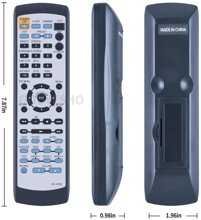 Alt view image 5 of 5 - RC-479S Replaced Remote Control Fit for Onkyo Receiver HTS677C TXSR302 HTR320 HTR8230 HTS570 HTS670 HTS670S