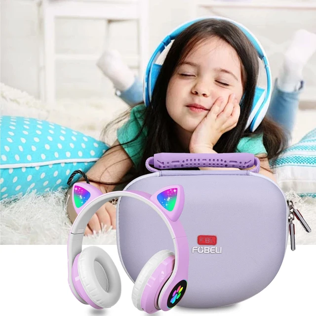 Alt view image 5 of 7 - Hard Case for iClever/for ONITOO/for TCJJ/for LOBKIN/for KERHAND/for IFECCO Cat Ear Kids Bluetooth Headphones (Purple, Case Only)