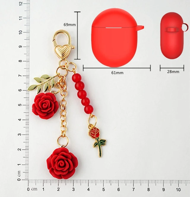 Alt view image 5 of 7 - for Google Pixel Buds Pro Case Cover with Keychain,Cute Silicone for Pixel Buds Pro Charging Case Protective Cover with Flowers Carabiner Key Chains for Google Buds pro case for Women Girls (Blue)