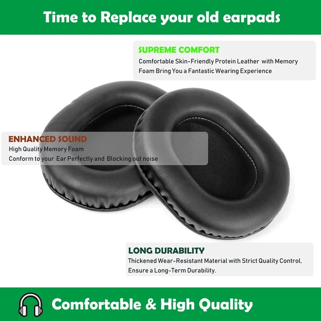Alt view image 5 of 5 - Professional Replacement Earpads Cushions Compatible with JVC HA-S90BN HA-S70BT Headphones Ear Pads with Softer Protein Leather/Memory Foam