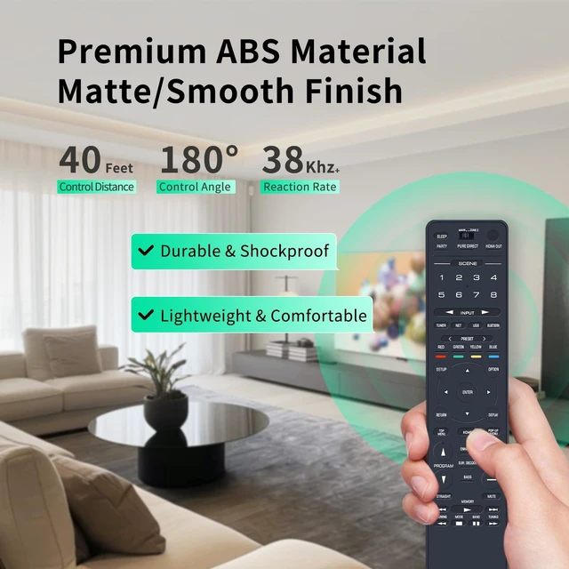 Alt view image 5 of 7 - New RAV576 VDM8710 Replacement Remote Control Fit for Yamaha AV Receiver RX-A2A RX-A4A RX-A6A RX-A8A RX-A4ABL