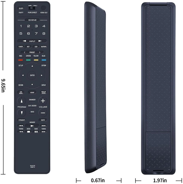 Alt view image 7 of 7 - New RAV576 VDM8710 Replacement Remote Control Fit for Yamaha AV Receiver RX-A2A RX-A4A RX-A6A RX-A8A RX-A4ABL
