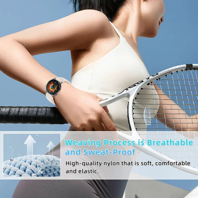 Alt view image 6 of 7 - 22mm Nylon Band for Amazfit Balance 3/Bip 6/Bip 5 (Starlight) Breathable, Soft, Comfor, Woven Nylon Sport Replacement Band for Amazfit Active Max/Cheetah 2 Ultra, for Garmin Venu 4 45mm