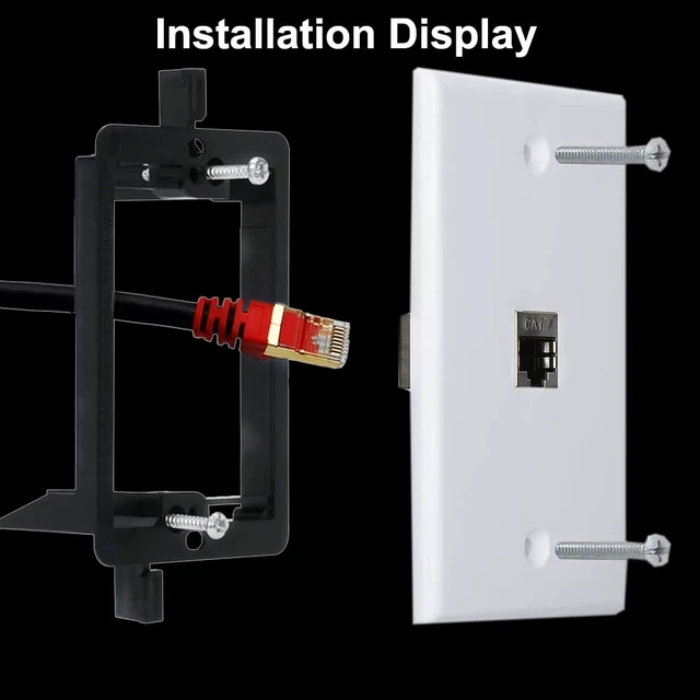Alt view image 4 of 6 - 3 Ports Ethernet Wall Plate With Bracket, 10Gbps 600MHZ, Cat7 RJ45 Female to Female Coupler Keystone Module, Solder-free Pass Through Face Plate for TV Modem Laptop Switch ADSL