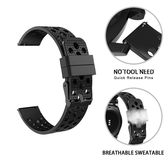 Alt view image 5 of 7 - Compatible with Amazfit Bip 6 bands, Quick Release 22mm, 20mm Silicone Replacement Wristbands Sport Strap Compatible with Amazfit Active 2 Sqaure Smart Watch
