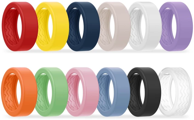 Main image of 12 Pack Cover Compatible with Oura Ring 5, Ultra-Thin Soft Silicone Anti-Slip Wave Texture Protector Case, Support Charging with Cover on, Anti-Scratch Ring Guard for Working Out Gym