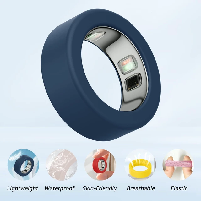 Alt view image 4 of 6 - 12 Pack Cover Compatible with Oura Ring 5, Ultra-Thin Soft Silicone Anti-Slip Wave Texture Protector Case, Support Charging with Cover on, Anti-Scratch Ring Guard for Working Out Gym