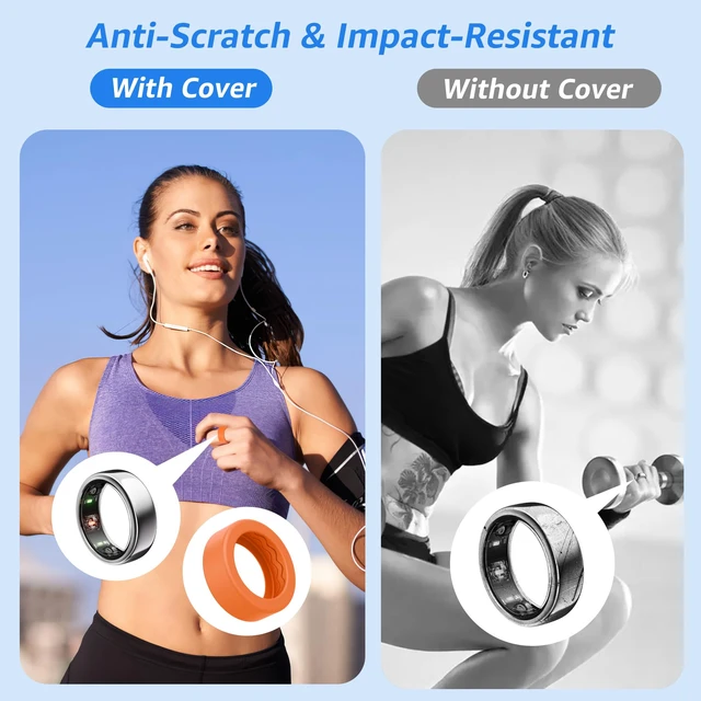 Alt view image 5 of 6 - 12 Pack Cover Compatible with Oura Ring 5, Ultra-Thin Soft Silicone Anti-Slip Wave Texture Protector Case, Support Charging with Cover on, Anti-Scratch Ring Guard for Working Out Gym