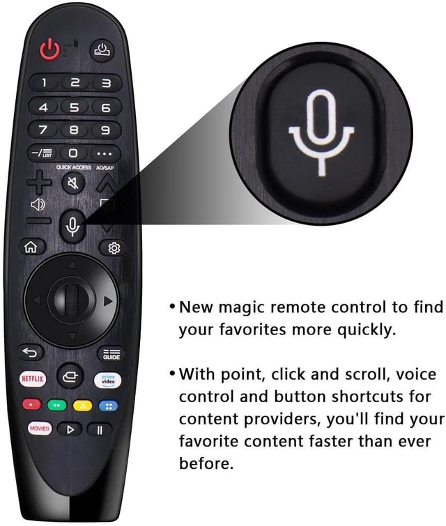 Alt view image 6 of 7 - Voice Magic Remote AKB75855501 for LG Smart TV Magic Remote Replacement AN-MR20GA MR19BA MR18BA MR650A, with Pointer Function