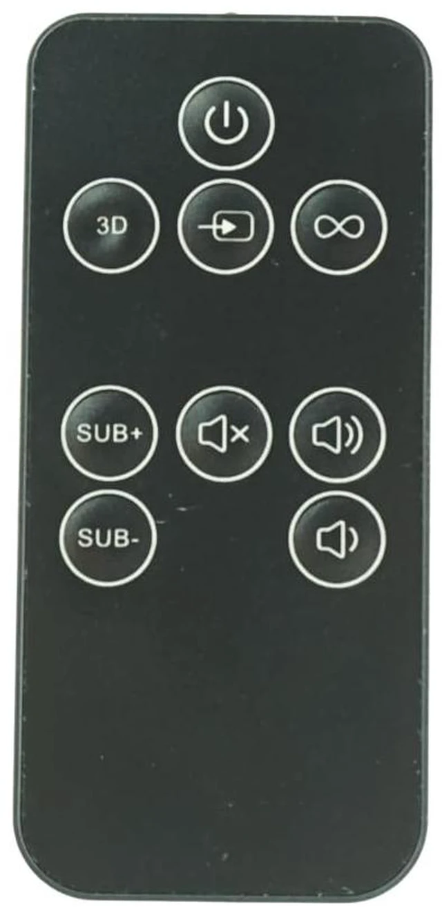 Main image of Replacement Remote Control for Energy Sound Bars - Compatible with Models Power Base, BTS2.1, SB120, 1060316, RT1060316, 1060303; No Programming Needed