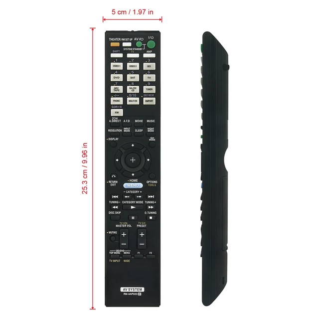 Alt view image 6 of 6 - New RM-AAP023 Universal Replacement Remote Control Fit for Sony Receiver Sound A/V AV Receiver STR-DG800 STR-DA3500ES STR-DA3600ES STR-DA5400ES RM-AAL016 RM-AAL037