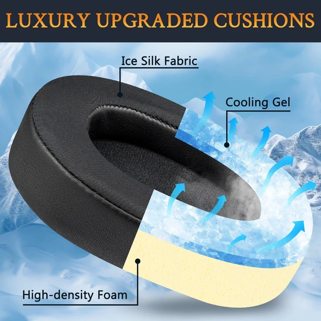 Alt view image 6 of 7 - Cooling Earpads for Razer BlackShark V2/V2 Pro - Black Do not fit BlackShark V2 X/V2 HyperSpeed