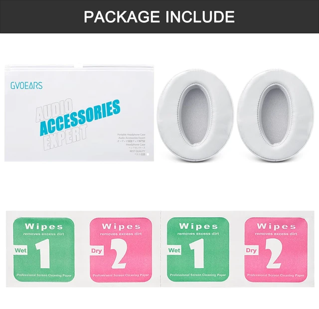 Alt view image 7 of 7 - Replacement Ear Pads Cushions for Sennheiser HD 4.50BT / HD 4.50BTNC -White Also for 4.50SE / 4.40BT / 4.30G / 4.20S / 458BT / 450 / 450BT / 400S / 350BT, Protein Leather High-Density Foam