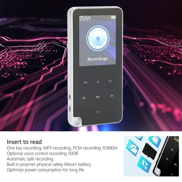 Alt view image 7 of 7 - MP3 PlayerMP4 Player with Bluetooth 4.0, 1.8 Inch LCD Color Screen Digital Lossless MP3 Music Player with Headset for Walking Running, One Recording, Supports AMV, AVI