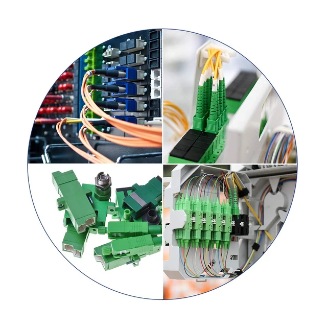 Alt view image 3 of 3 - uxcell MM/SM Bare Optical Fiber Adepter FC Round Optic Fibre Cable Connector for Server Rack, Patch Panel