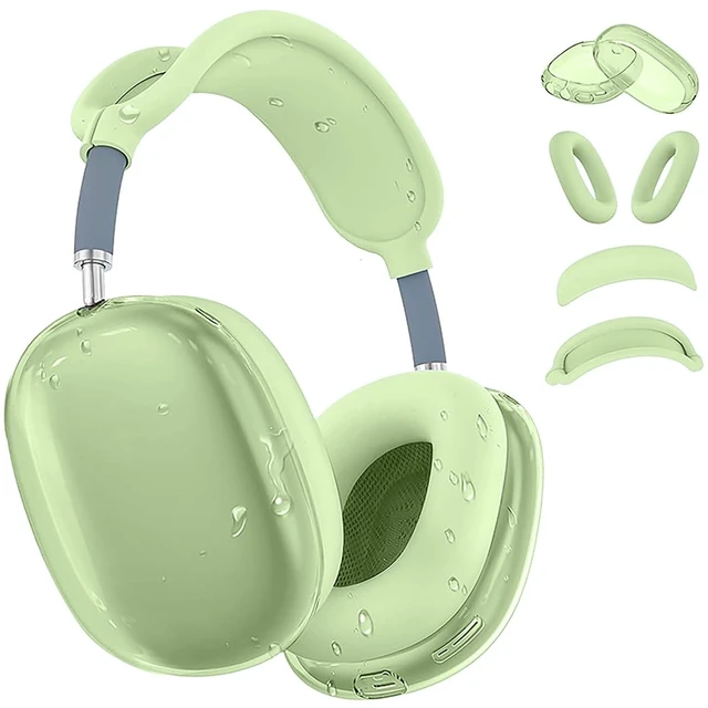 Main image of 4 in 1Silicone Case Cover for AirPods Max Headphones,Clear TPU Ear Cups Cover+Ear Pads Case+ Headband Covers, Transparent Silicone Accessories for Apple AirPods Max Case (2020 Lightning/2024 USB-C)
