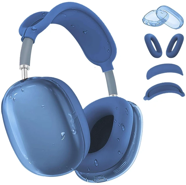 Main image of 4 in 1Silicone Case Cover for AirPods Max Headphones,Clear TPU Ear Cups Cover+Ear Pads Case+ Headband Covers, Transparent Silicone Accessories for Apple AirPods Max Case (2020 Lightning/2024 USB-C)
