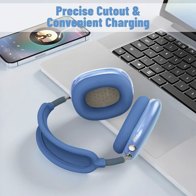 Alt view image 4 of 7 - 4 in 1Silicone Case Cover for AirPods Max Headphones,Clear TPU Ear Cups Cover+Ear Pads Case+ Headband Covers, Transparent Silicone Accessories for Apple AirPods Max Case (2020 Lightning/2024 USB-C)