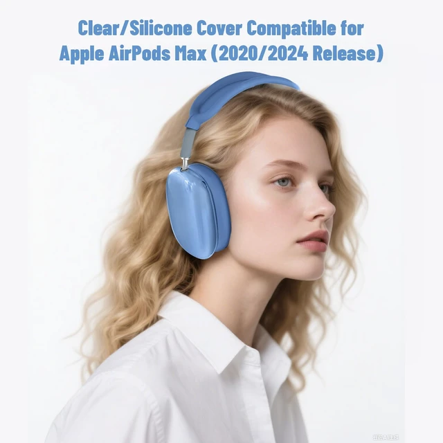 Alt view image 7 of 7 - 4 in 1Silicone Case Cover for AirPods Max Headphones,Clear TPU Ear Cups Cover+Ear Pads Case+ Headband Covers, Transparent Silicone Accessories for Apple AirPods Max Case (2020 Lightning/2024 USB-C)