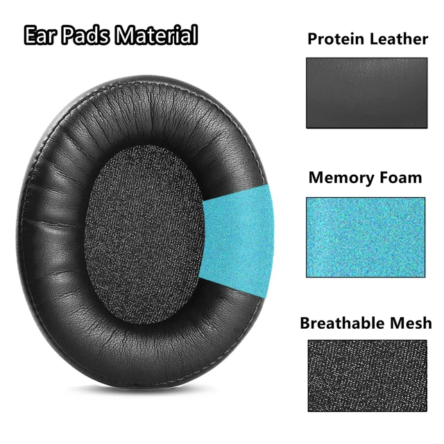 Alt view image 2 of 7 - MDR-ZX770BN Ear Pads Replacement for Sony WH-CH700N/MDR-ZX780/MDR-ZX770 MDR-10R Upgrade Ear Cushions Protein Leather Earpads High-Density Memory Foam, Black