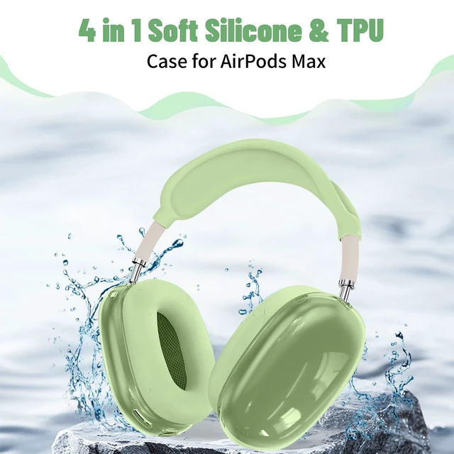 Alt view image 2 of 7 - 4 in 1Silicone Case Cover for AirPods Max Headphones,Clear TPU Ear Cups Cover+Ear Pads Case+ Headband Covers, Transparent Silicone Accessories for Apple AirPods Max Case (2020 Lightning/2024 USB-C)