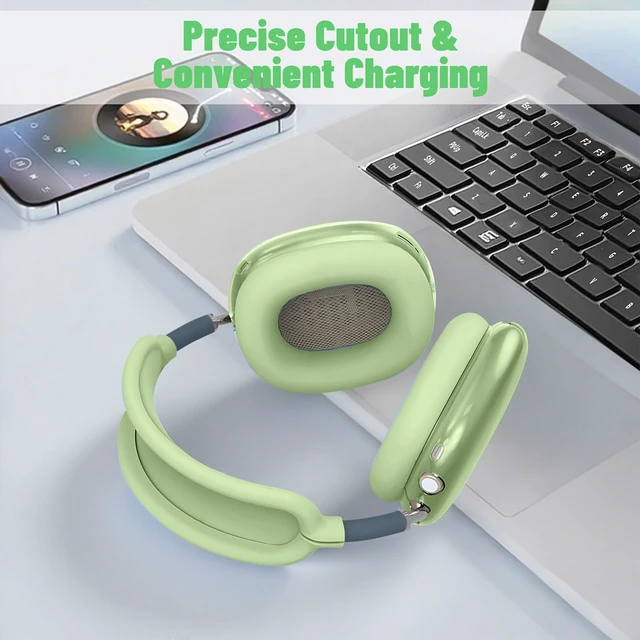 Alt view image 4 of 7 - 4 in 1Silicone Case Cover for AirPods Max Headphones,Clear TPU Ear Cups Cover+Ear Pads Case+ Headband Covers, Transparent Silicone Accessories for Apple AirPods Max Case (2020 Lightning/2024 USB-C)