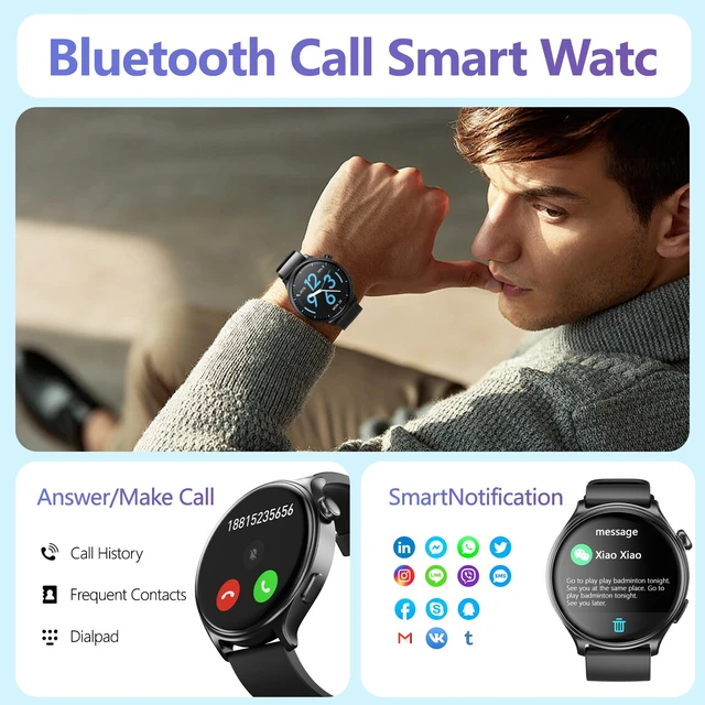 Alt view image 2 of 7 - Smart Watch for Women Android - 2025 Best Waterproof Men Fitness Watches (Answer/Make Calls),Heart Rate,Sleep,Pressure,Steps Monitor,Compatible with Android & iOS,100+ Sports Trackers (Black)