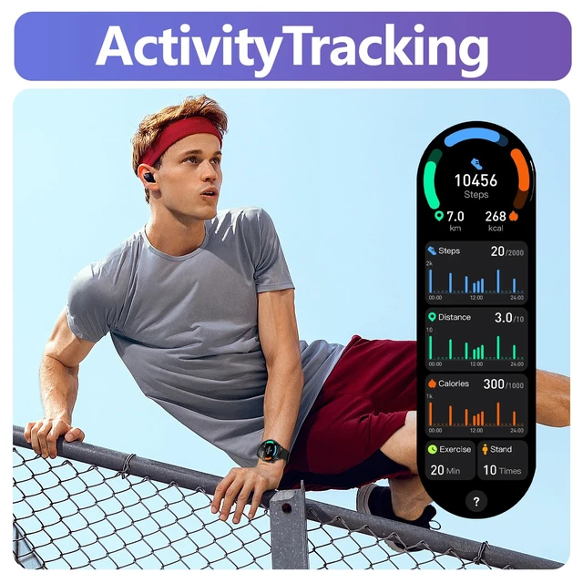 Alt view image 4 of 7 - Smart Watch for Women Android - 2025 Best Waterproof Men Fitness Watches (Answer/Make Calls),Heart Rate,Sleep,Pressure,Steps Monitor,Compatible with Android & iOS,100+ Sports Trackers (Black)