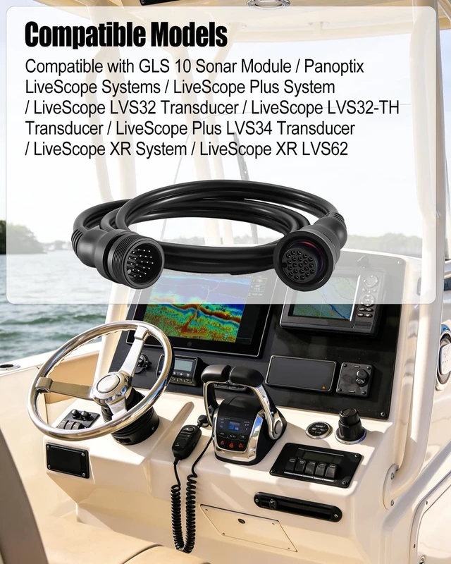 Alt view image 2 of 6 - 010-12855-00 Transducer Extension Cable 21Pin Fit for Panoptix Livescope Fit for GLS 10 Sonar Module LVS32 / LVS32-TH / LVS34 Transducer LiveScope XR/XR LVS62
