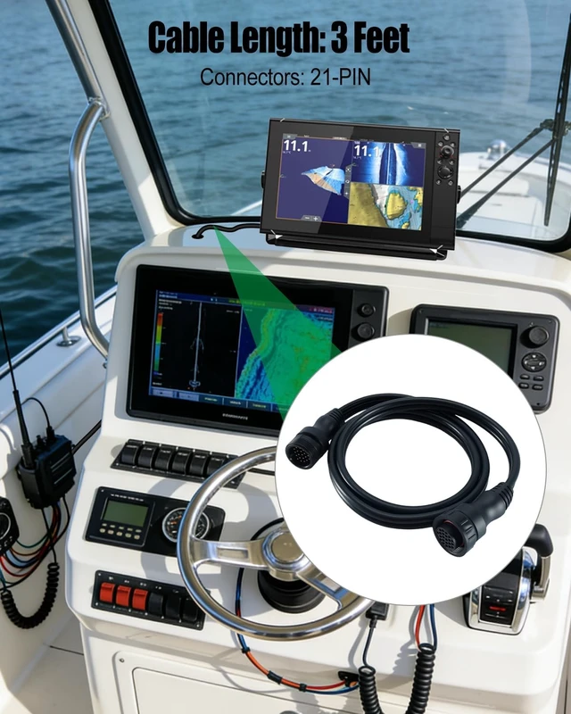 Alt view image 3 of 6 - 010-12855-00 Transducer Extension Cable 21Pin Fit for Panoptix Livescope Fit for GLS 10 Sonar Module LVS32 / LVS32-TH / LVS34 Transducer LiveScope XR/XR LVS62
