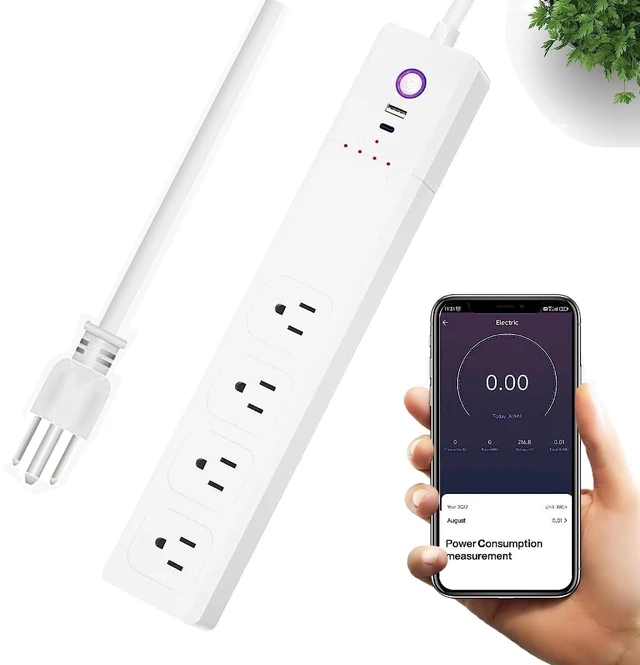Main image of Smart Power Strip,WiFi Surge Protector with 4 Individually Controlled Smart Outlets and 2 USB Ports, Compatible with Alexa Google Home, 5Feet Extension Cord