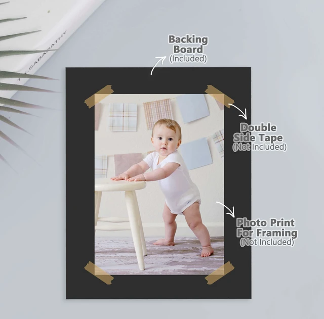 Alt view image 7 of 7 - 25 Pack Backing Boards, 12x16 Uncut Black Mat Boards Acid Free Backerboards for Art Prints, Ideal for Photos, Pictures, Prints, and Frames