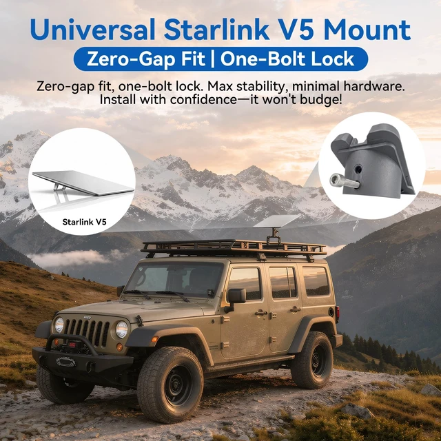 Alt view image 2 of 7 - Starlink Mini/V5 2 C-Clamp Mount, Fits RV/Boat Poles 360 swivel Pipe Adapter Mount with 8" Arm, Heavy-Duty, Pole Mount for RV/Pole/Yacht/Camper/Guardrails