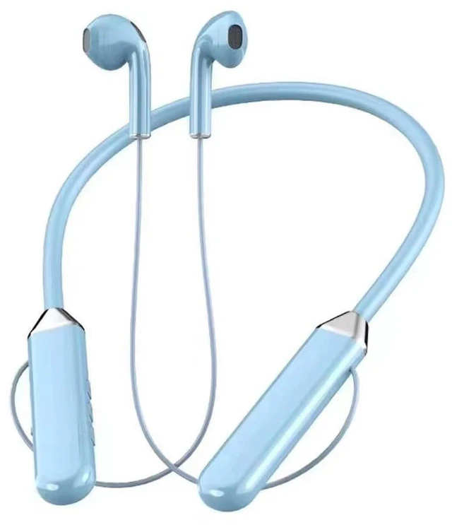 Main image of Neck mounted Bluetooth earphones, wireless communication accessories for mobile phones, 8-hour battery life, digital display, anti fall stability, sports, running, games, music (Modern, sky blue)