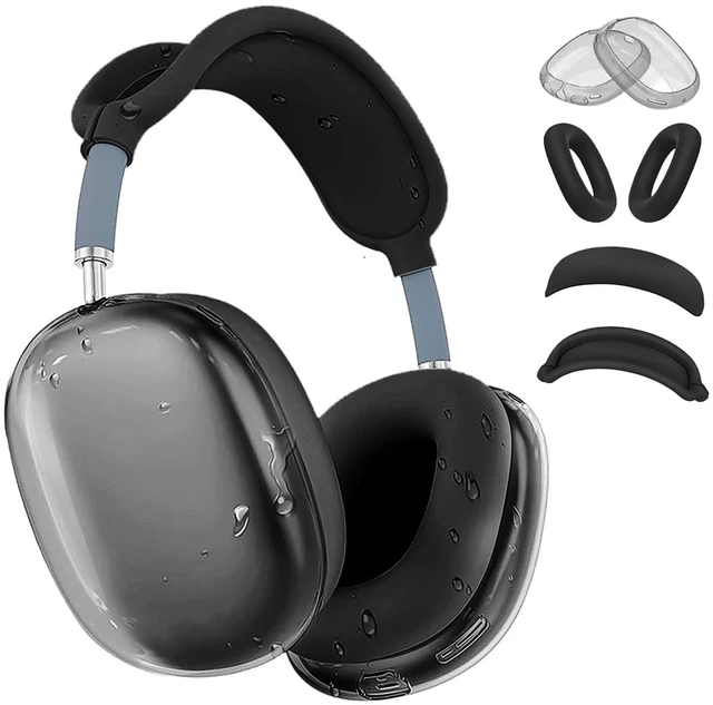Main image of 4 in 1Silicone Case Cover for AirPods Max Headphones,Clear TPU Ear Cups Cover+Ear Pads Case+ Headband Covers, Transparent Silicone Accessories for Apple AirPods Max Case (2020 Lightning/2024 USB-C)