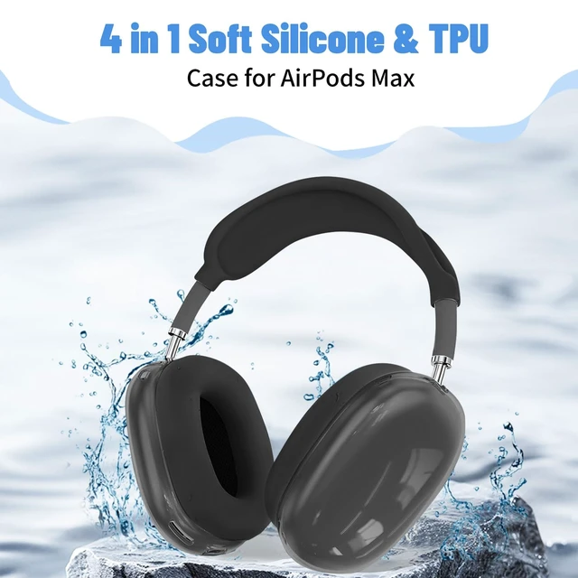 Alt view image 2 of 7 - 4 in 1Silicone Case Cover for AirPods Max Headphones,Clear TPU Ear Cups Cover+Ear Pads Case+ Headband Covers, Transparent Silicone Accessories for Apple AirPods Max Case (2020 Lightning/2024 USB-C)