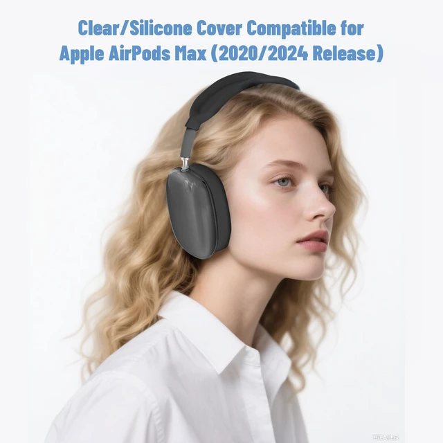 Alt view image 7 of 7 - 4 in 1Silicone Case Cover for AirPods Max Headphones,Clear TPU Ear Cups Cover+Ear Pads Case+ Headband Covers, Transparent Silicone Accessories for Apple AirPods Max Case (2020 Lightning/2024 USB-C)