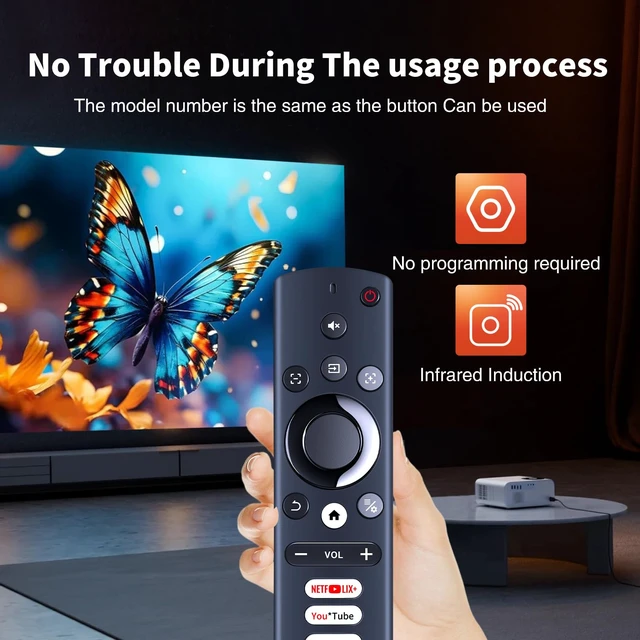 Alt view image 7 of 7 - New Voice Replacement Remote Control fit for GooDee Smart 4K Projector YG600-Movin
