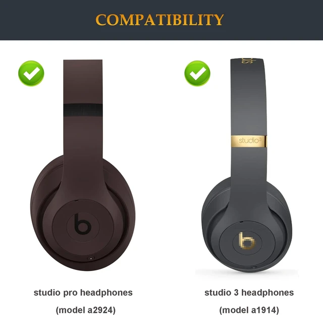 Alt view image 2 of 6 - Beat Studio Pro Headband Replacement Parts as Same as Stock Arch Band Repair Kit Compatible with Beats by Dre Studio Pro/A2924 and Studio 3/A1914 Over-Ear Headphones (Deep Brown)