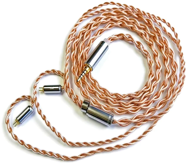 Main image of IEM Audio Cable,4N Monocrystalline Copper Silver Plated Cord,1.3m in Ear Monitor Cable Compatible with KZ ZS10 ZSN TRN V10 for Musician Audiophile 0.78mm-2pin 4.2ft 2.5mm Plug