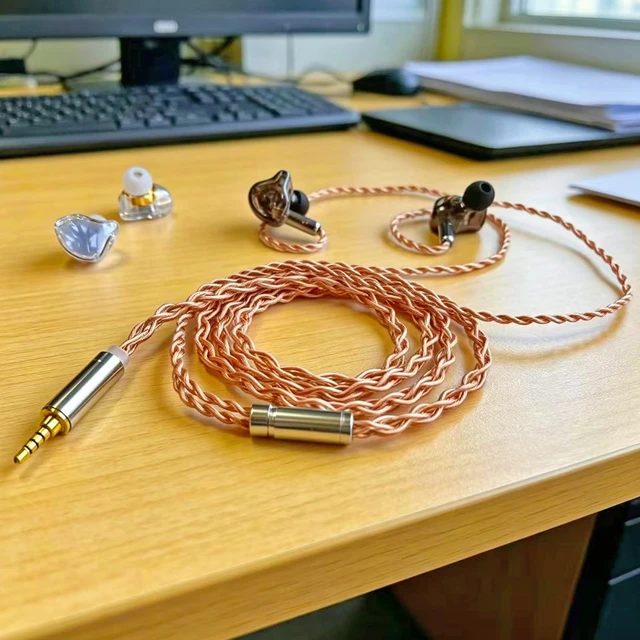 Alt view image 2 of 7 - IEM Audio Cable,4N Monocrystalline Copper Silver Plated Cord,1.3m in Ear Monitor Cable Compatible with KZ ZS10 ZSN TRN V10 for Musician Audiophile 0.78mm-2pin 4.2ft 2.5mm Plug