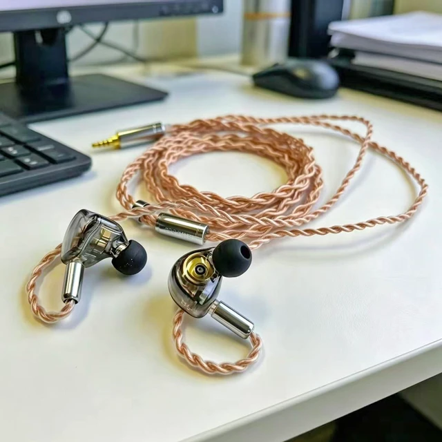 Alt view image 3 of 7 - IEM Audio Cable,4N Monocrystalline Copper Silver Plated Cord,1.3m in Ear Monitor Cable Compatible with KZ ZS10 ZSN TRN V10 for Musician Audiophile 0.78mm-2pin 4.2ft 2.5mm Plug