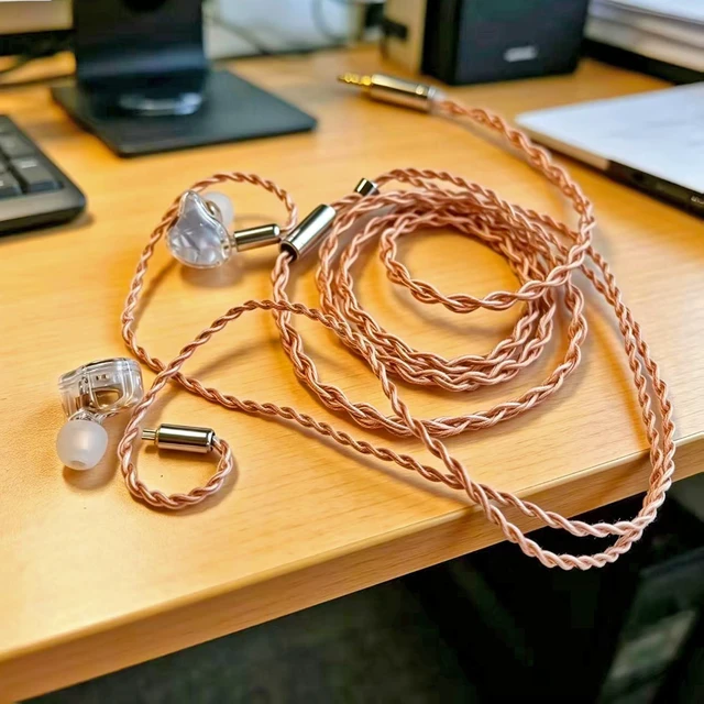 Alt view image 5 of 7 - IEM Audio Cable,4N Monocrystalline Copper Silver Plated Cord,1.3m in Ear Monitor Cable Compatible with KZ ZS10 ZSN TRN V10 for Musician Audiophile 0.78mm-2pin 4.2ft 2.5mm Plug