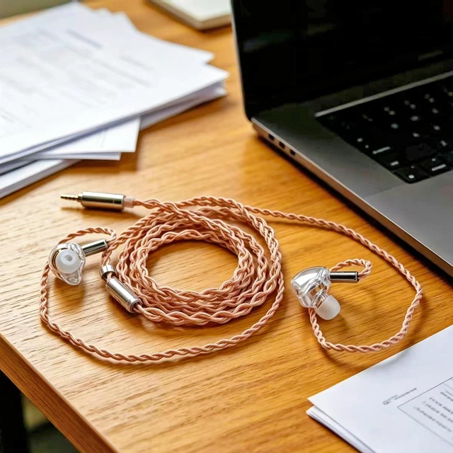 Alt view image 6 of 7 - IEM Audio Cable,4N Monocrystalline Copper Silver Plated Cord,1.3m in Ear Monitor Cable Compatible with KZ ZS10 ZSN TRN V10 for Musician Audiophile 0.78mm-2pin 4.2ft 2.5mm Plug