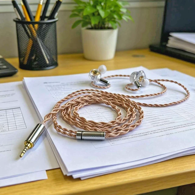 Alt view image 7 of 7 - IEM Audio Cable,4N Monocrystalline Copper Silver Plated Cord,1.3m in Ear Monitor Cable Compatible with KZ ZS10 ZSN TRN V10 for Musician Audiophile 0.78mm-2pin 4.2ft 2.5mm Plug